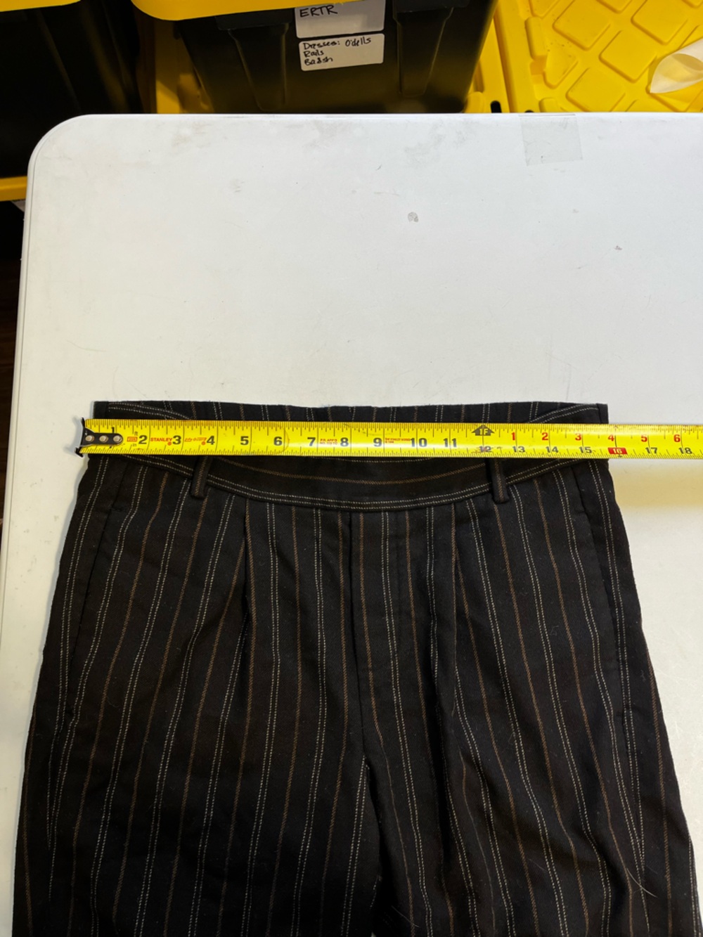 Vince Black & Brown Pinstripe Wool Blend Pull On Trouser - Picture 8 of 8